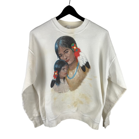Vintage 90s Fruit Of The Loom Native American Heritage Crewneck Size L